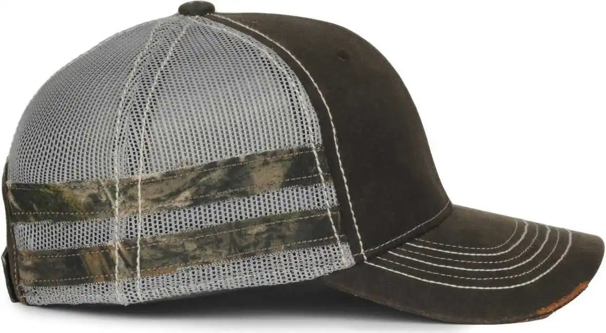 Oc Sports Hpc-400m Weathered Cotton Mesh Back Cap - Brown Light Gray Mossy Oak Country Dna - Osfm