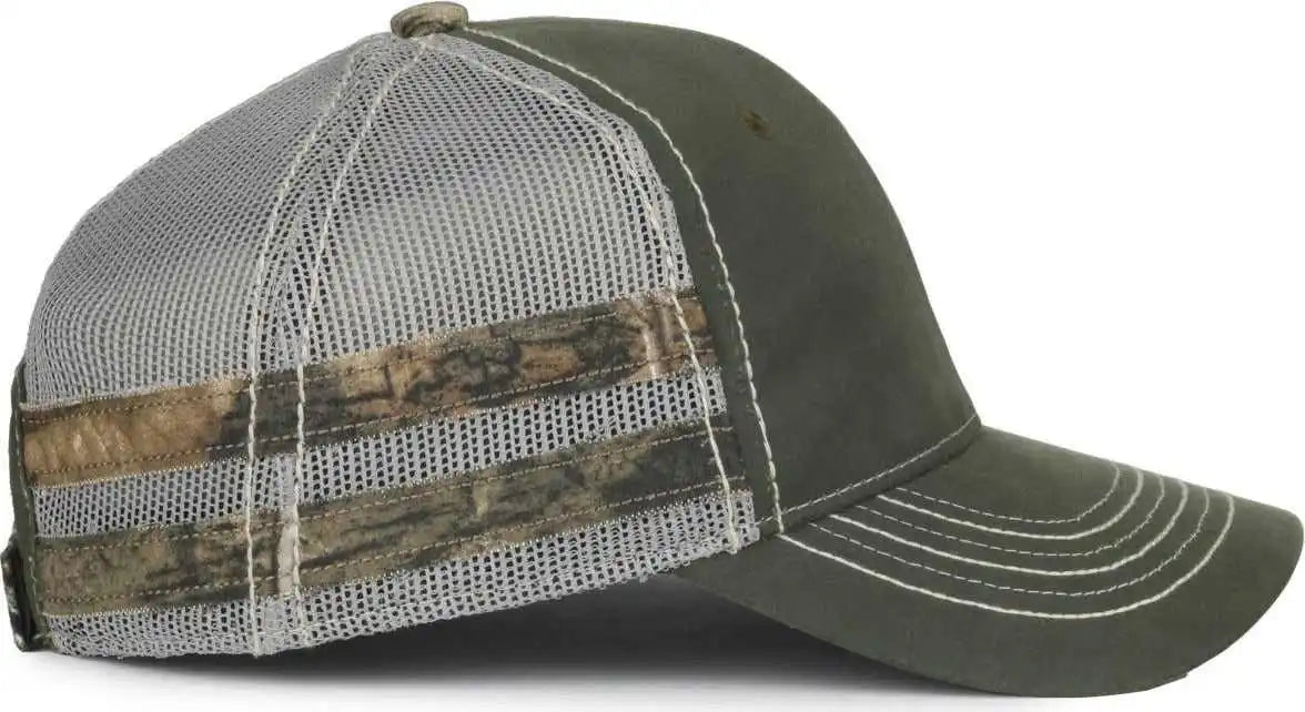 Oc Sports Hpc-400m Weathered Cotton Mesh Back Cap - Olive Light Gray Mossy Oak Country Dna - Osfm