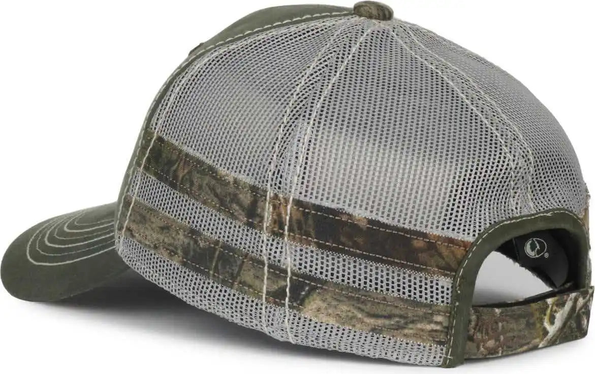 Oc Sports Hpc-400m Weathered Cotton Mesh Back Cap - Olive Light Gray Mossy Oak Country Dna - Osfm