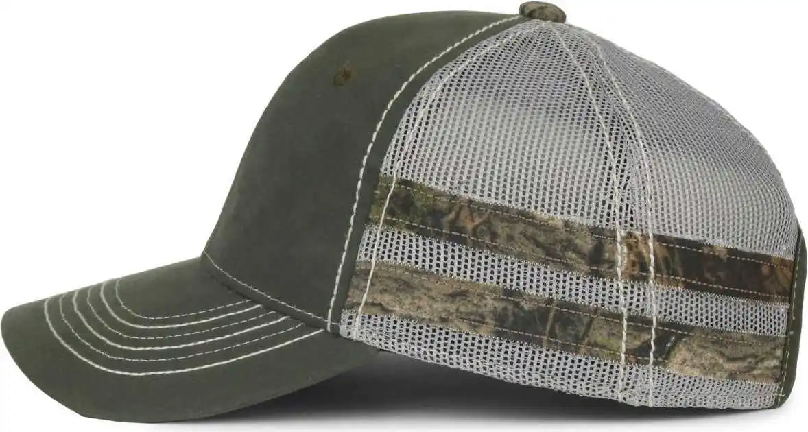 Oc Sports Hpc-400m Weathered Cotton Mesh Back Cap - Olive Light Gray Mossy Oak Country Dna - Osfm