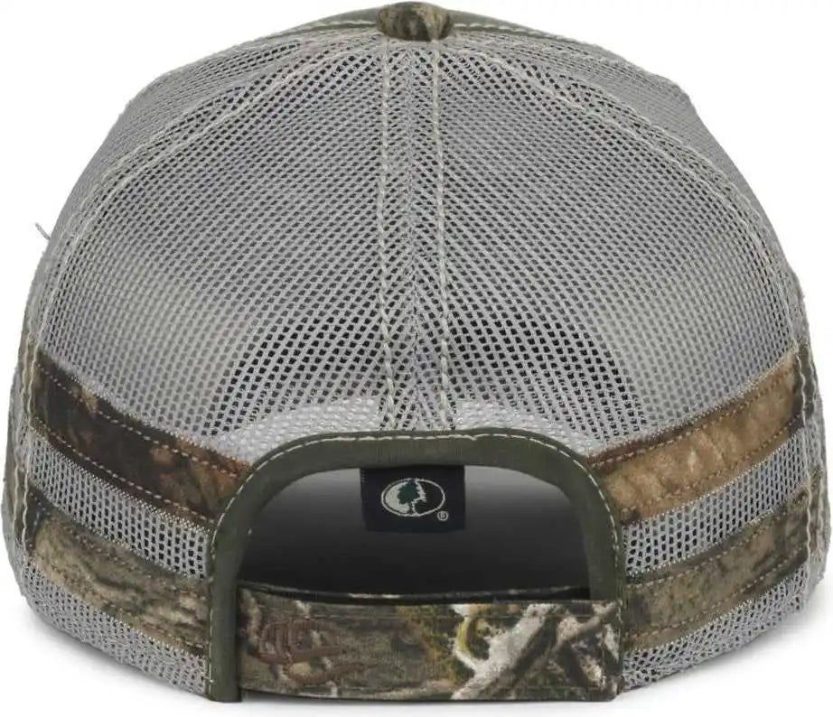 Oc Sports Hpc-400m Weathered Cotton Mesh Back Cap - Olive Light Gray Mossy Oak Country Dna - Osfm