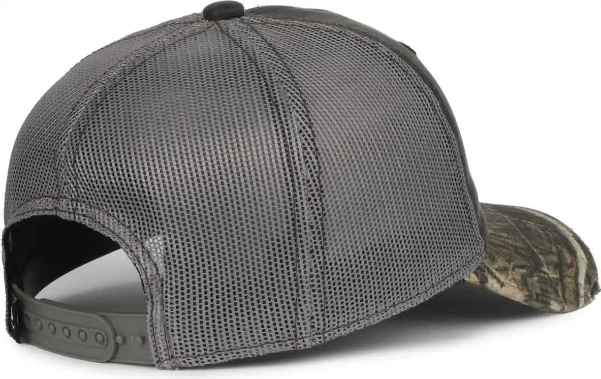 Oc Sports Hpc-500m Adjustable Mesh Back Cap - Black Dark Gray Mossy Oak Country Dna - Osfm
