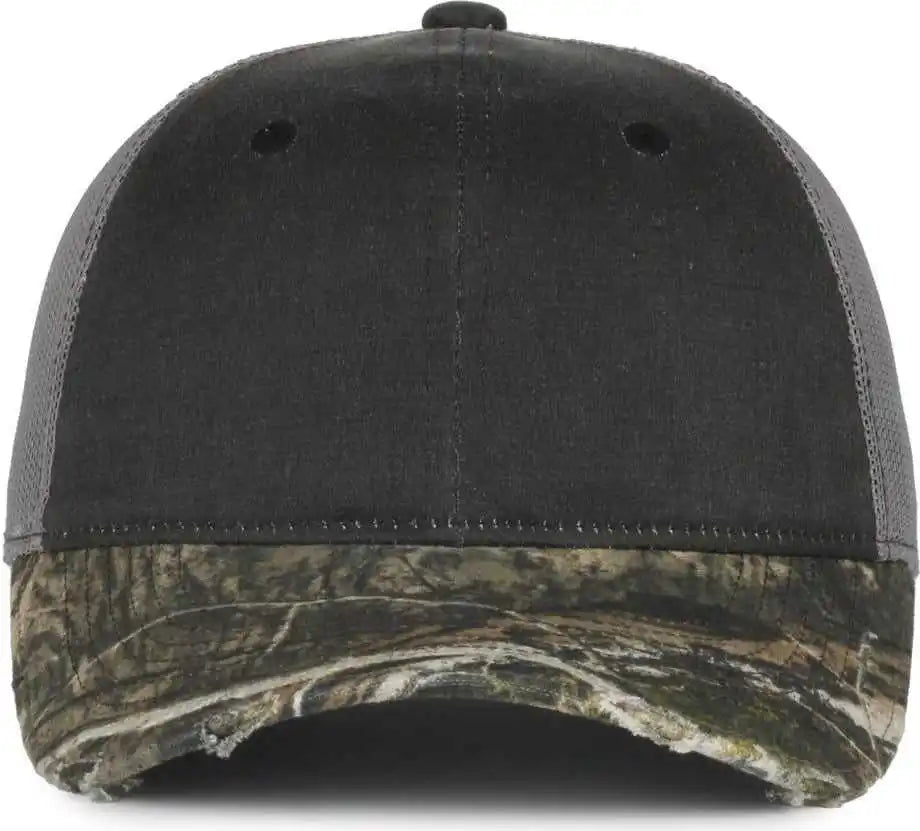 Oc Sports Hpc-500m Adjustable Mesh Back Cap - Black Dark Gray Mossy Oak Country Dna - Osfm