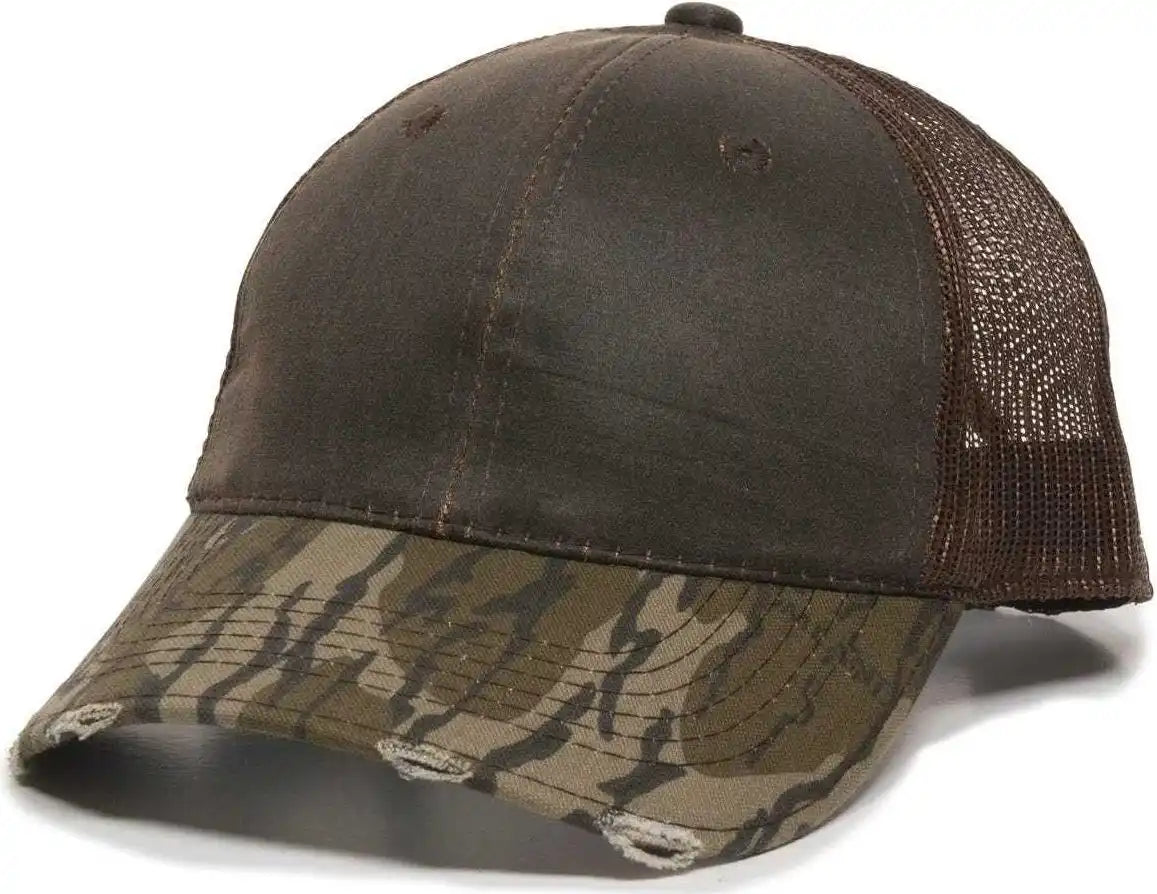 Oc Sports Hpc-500m Adjustable Mesh Back Cap - Brown Mossy Oak Original Bottomland - 6 7/8’’ - 7 1/2’’