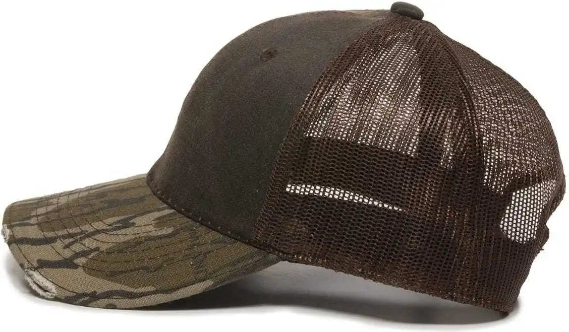 Oc Sports Hpc-500m Adjustable Mesh Back Cap - Brown Mossy Oak Original Bottomland - 6 7/8’’ - 7 1/2’’