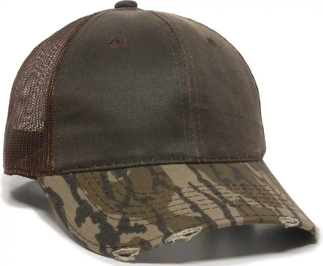 Oc Sports Hpc-500m Adjustable Mesh Back Cap - Brown Mossy Oak Original Bottomland - 6 7/8’’ - 7 1/2’’