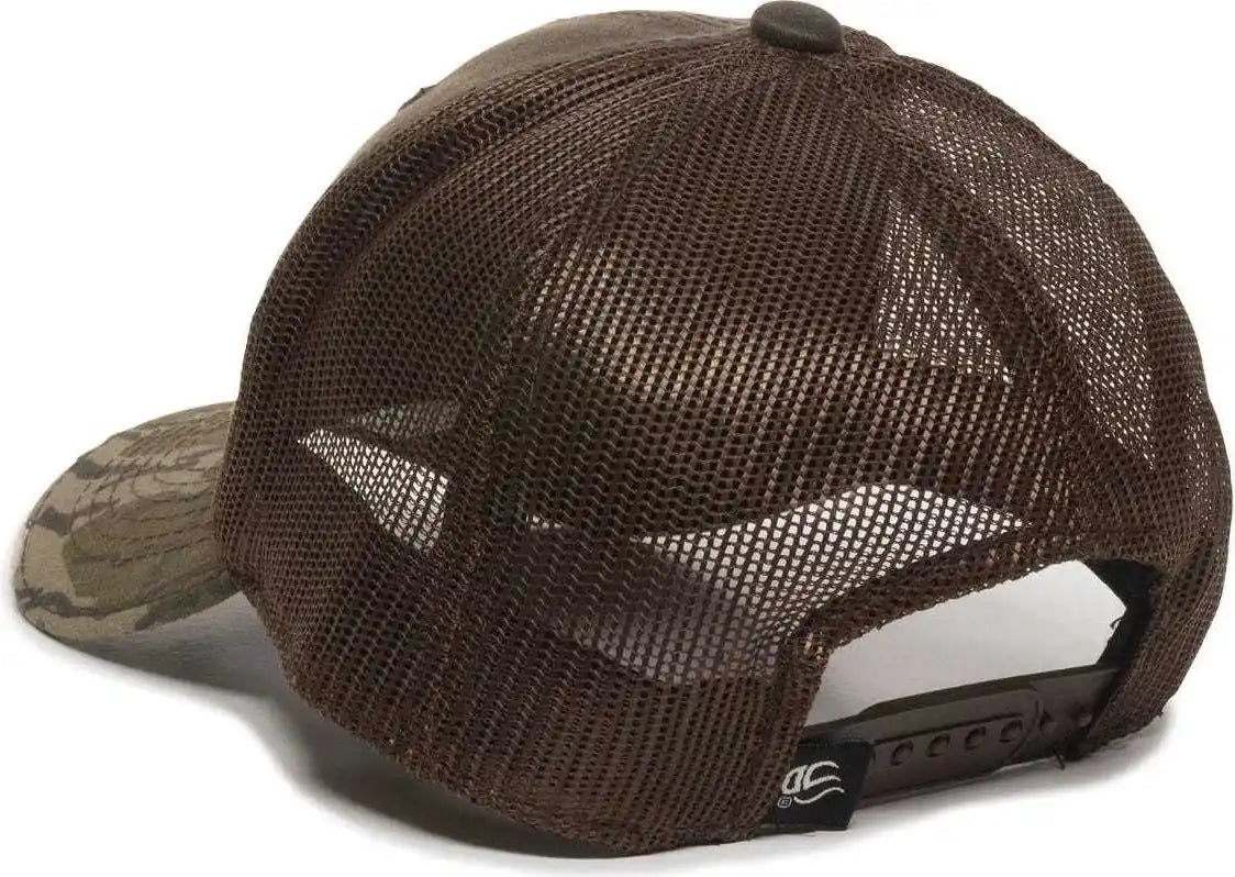 Oc Sports Hpc-500m Adjustable Mesh Back Cap - Brown Mossy Oak Original Bottomland - 6 7/8’’ - 7 1/2’’