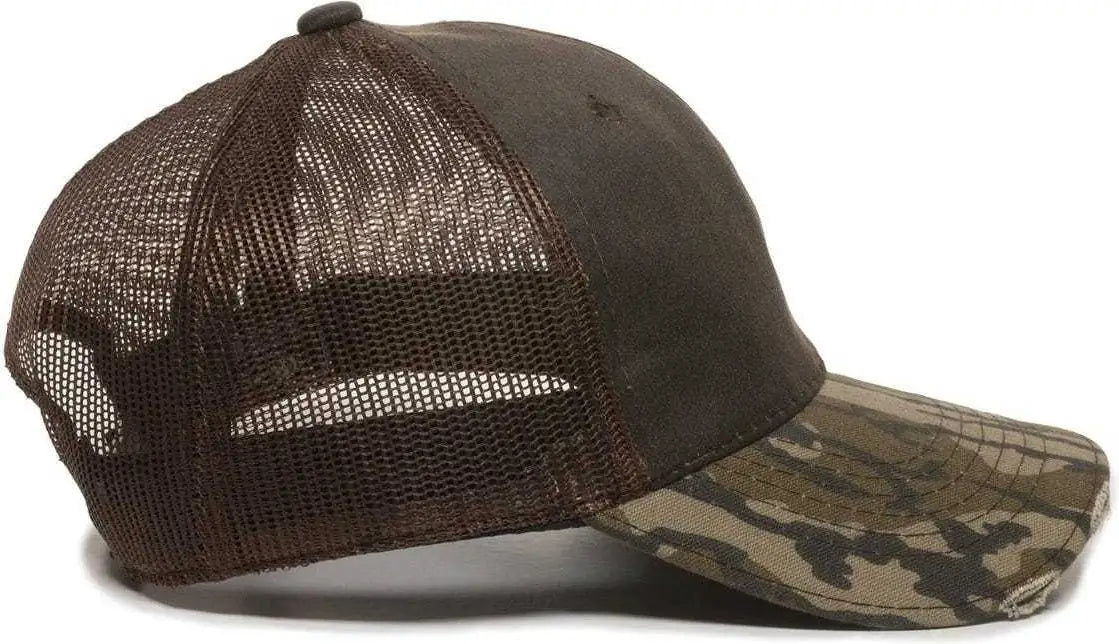 Oc Sports Hpc-500m Adjustable Mesh Back Cap - Brown Mossy Oak Original Bottomland - 6 7/8’’ - 7 1/2’’