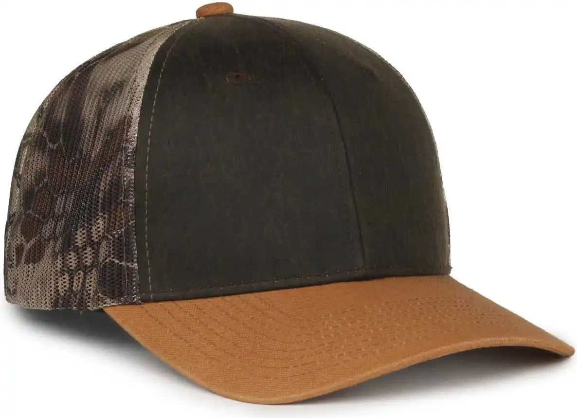 Oc Sports Hpc-615m Premium Rugged Camo Trucker Cap - Brown Kryptek Highlander - Osfm