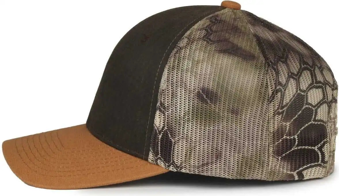Oc Sports Hpc-615m Premium Rugged Camo Trucker Cap - Brown Kryptek Highlander - Osfm