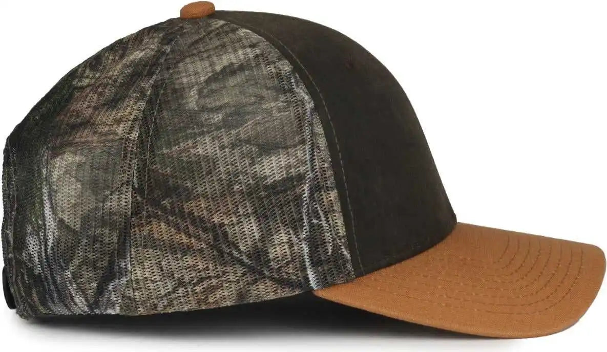 Oc Sports Hpc-615m Premium Rugged Camo Trucker Cap - Brown Mossy Oak Country Dna - Osfm