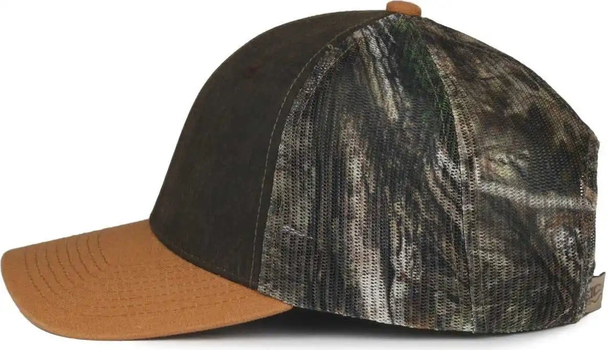 Oc Sports Hpc-615m Premium Rugged Camo Trucker Cap - Brown Mossy Oak Country Dna - Osfm