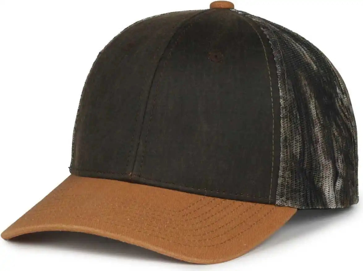 Oc Sports Hpc-615m Premium Rugged Camo Trucker Cap - Brown Mossy Oak Country Dna - Osfm