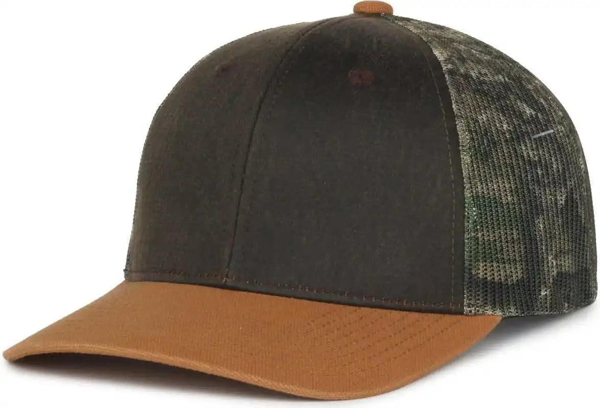 Oc Sports Hpc-615m Premium Rugged Camo Trucker Cap - Brown Realtree Apx Duk - Osfm
