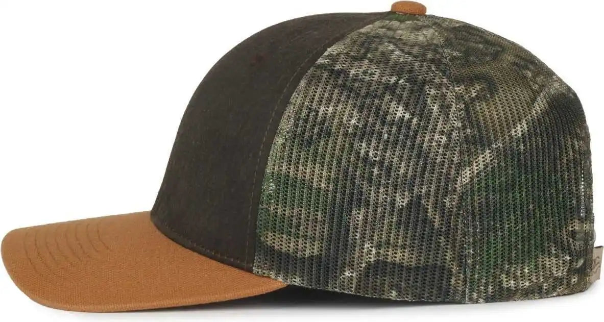 Oc Sports Hpc-615m Premium Rugged Camo Trucker Cap - Brown Realtree Apx Duk - Osfm