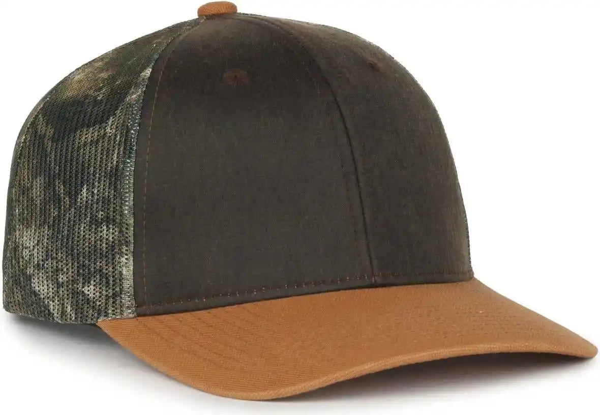 Oc Sports Hpc-615m Premium Rugged Camo Trucker Cap - Brown Realtree Apx Duk - Osfm