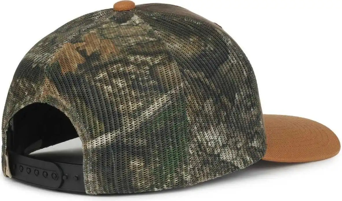 Oc Sports Hpc-615m Premium Rugged Camo Trucker Cap - Brown Realtree Apx Duk - Osfm