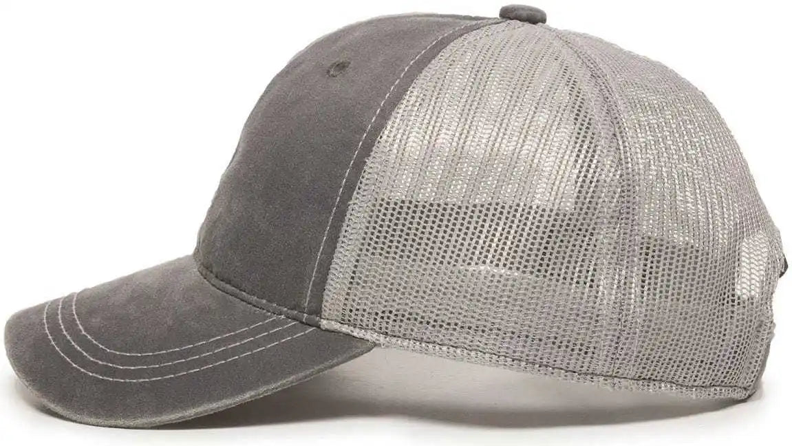 Oc Sports Hpd-610m Adjustable Mesh Back Cap - Charcoal Light Grey - Dark Gray / 6 7/8’’ - 7 1/2’’