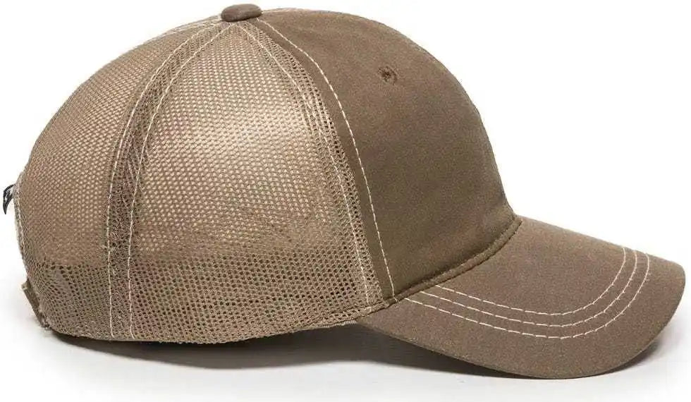 Oc Sports Hpd-610m Adjustable Mesh Back Cap - Khaki - 6 7/8’’ - 7 1/2’’