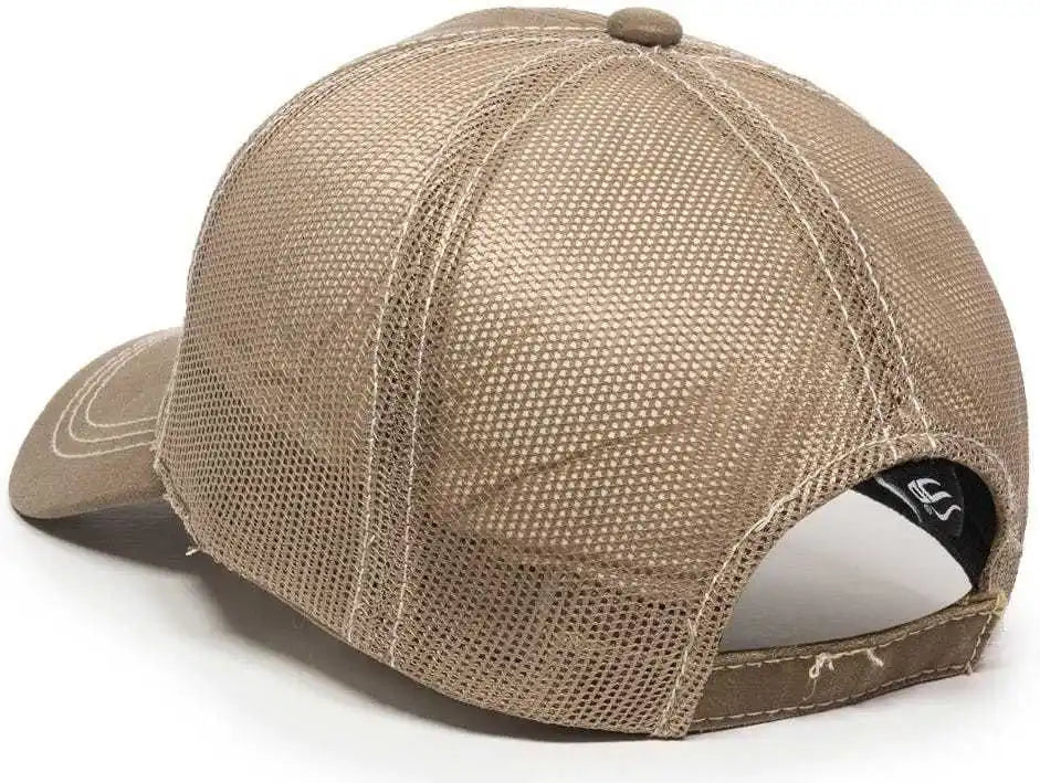 Oc Sports Hpd-610m Adjustable Mesh Back Cap - Khaki - 6 7/8’’ - 7 1/2’’