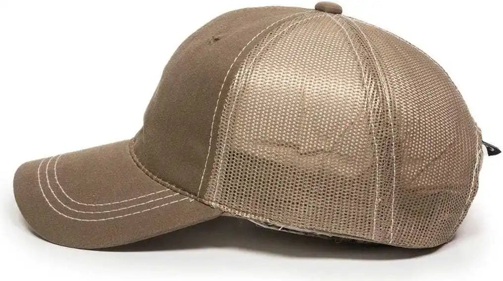 Oc Sports Hpd-610m Adjustable Mesh Back Cap - Khaki - 6 7/8’’ - 7 1/2’’
