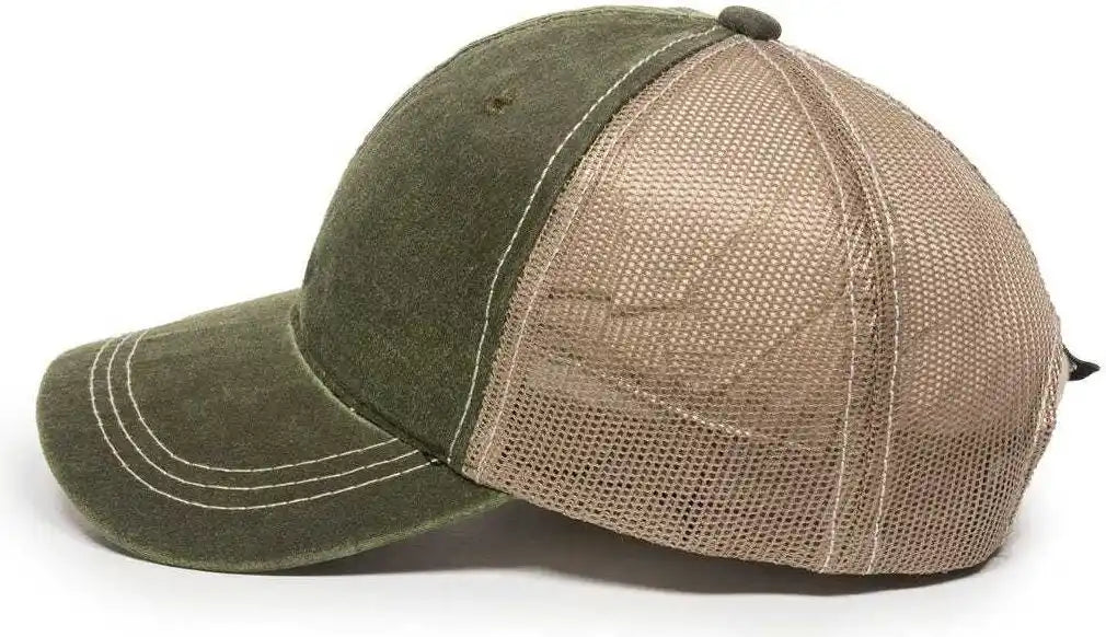 Oc Sports Hpd-610m Adjustable Mesh Back Cap - Olive Khaki - 6 7/8’’ - 7 1/2’’