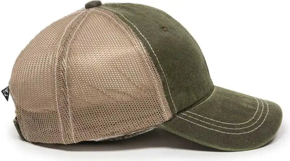 Oc Sports Hpd-610m Adjustable Mesh Back Cap - Olive Khaki - 6 7/8’’ - 7 1/2’’