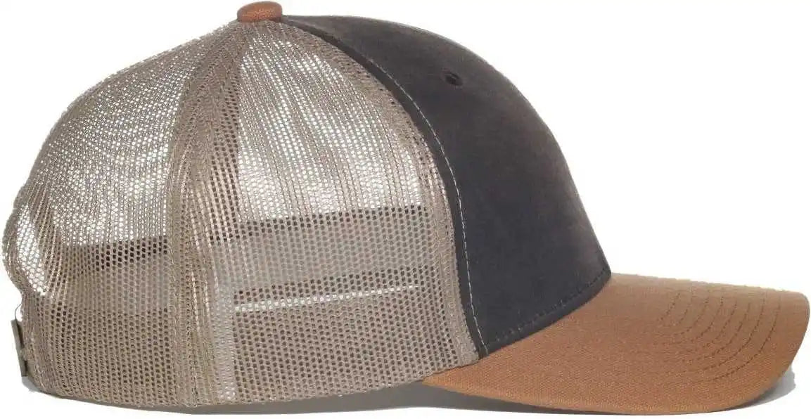 Oc Sports Hpd-615m Premium Rugged Camo Trucker Cap - Brown Khaki Dk - Osfm