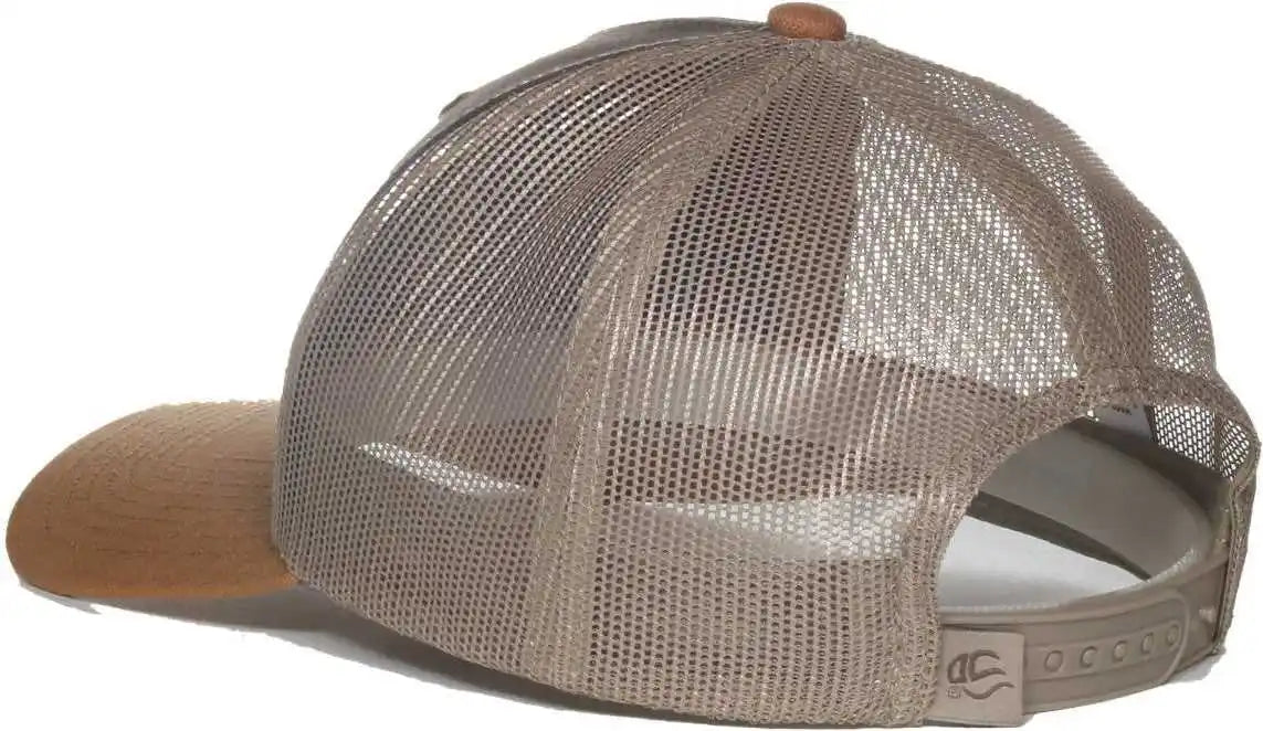 Oc Sports Hpd-615m Premium Rugged Camo Trucker Cap - Brown Khaki Dk - Osfm