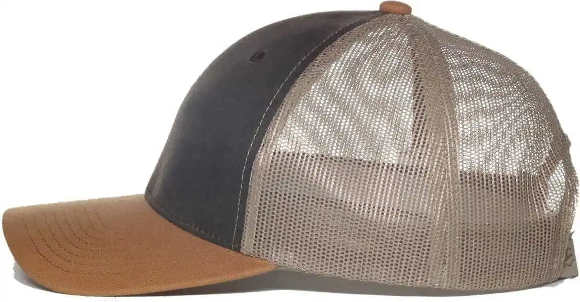 Oc Sports Hpd-615m Premium Rugged Camo Trucker Cap - Brown Khaki Dk - Osfm