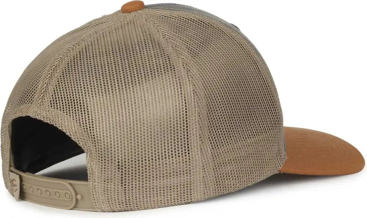 Oc Sports Hpd-615m Premium Rugged Camo Trucker Cap - Charcoal Khaki Duk - Osfm