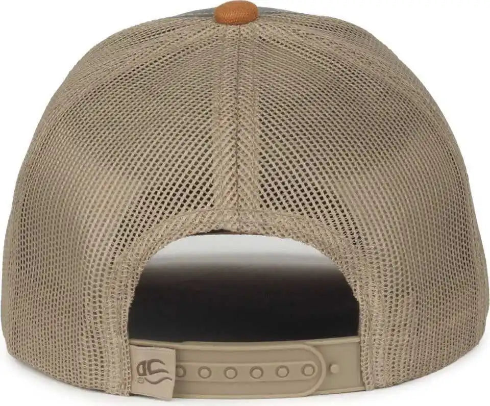 Oc Sports Hpd-615m Premium Rugged Camo Trucker Cap - Charcoal Khaki Duk - Osfm