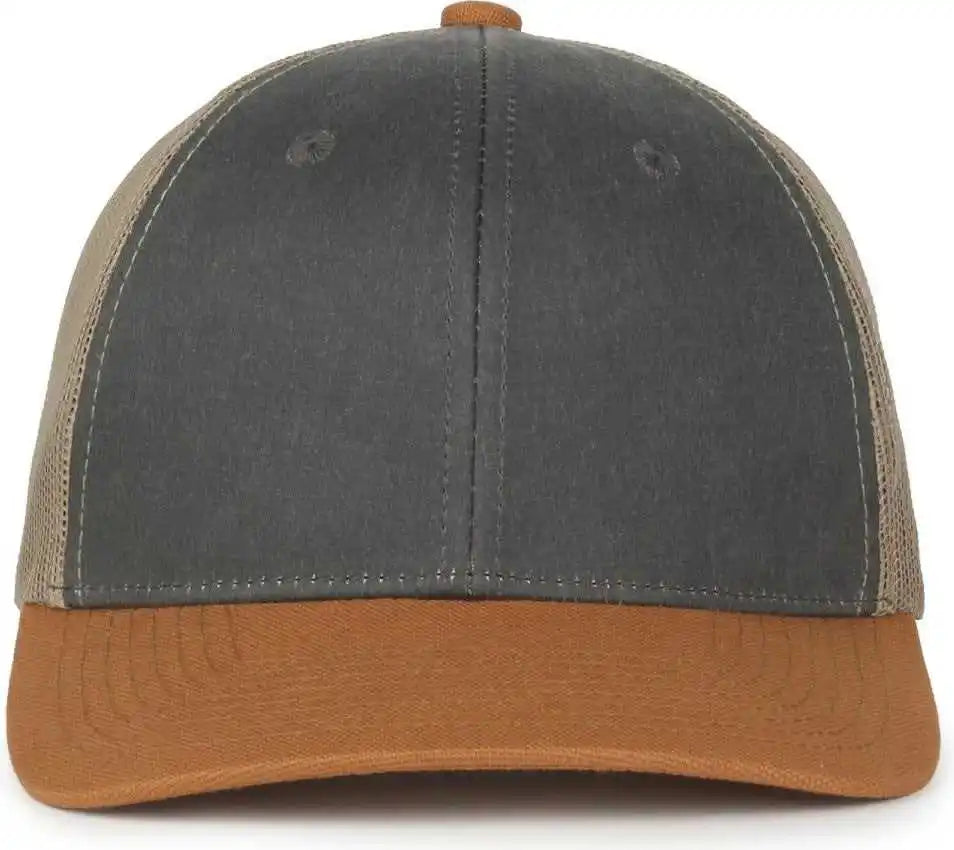 Oc Sports Hpd-615m Premium Rugged Camo Trucker Cap - Charcoal Khaki Duk - Osfm