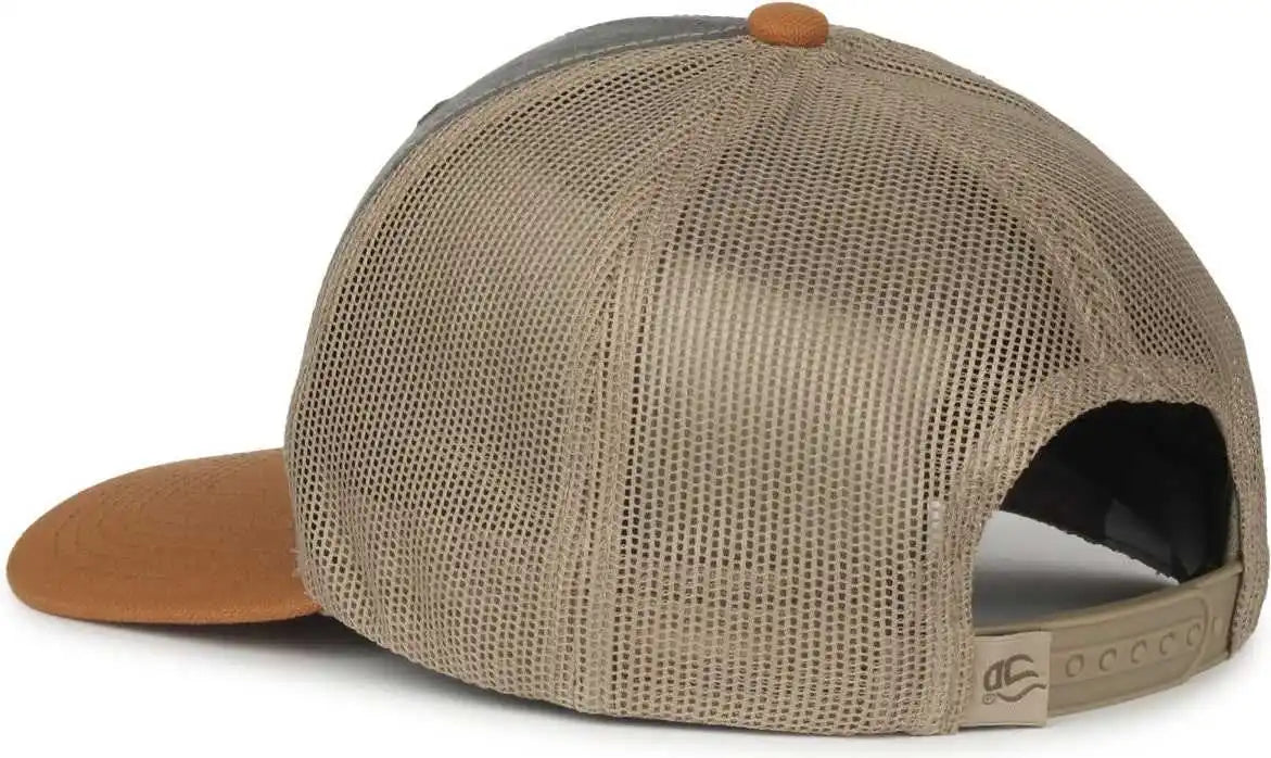 Oc Sports Hpd-615m Premium Rugged Camo Trucker Cap - Charcoal Khaki Duk - Osfm