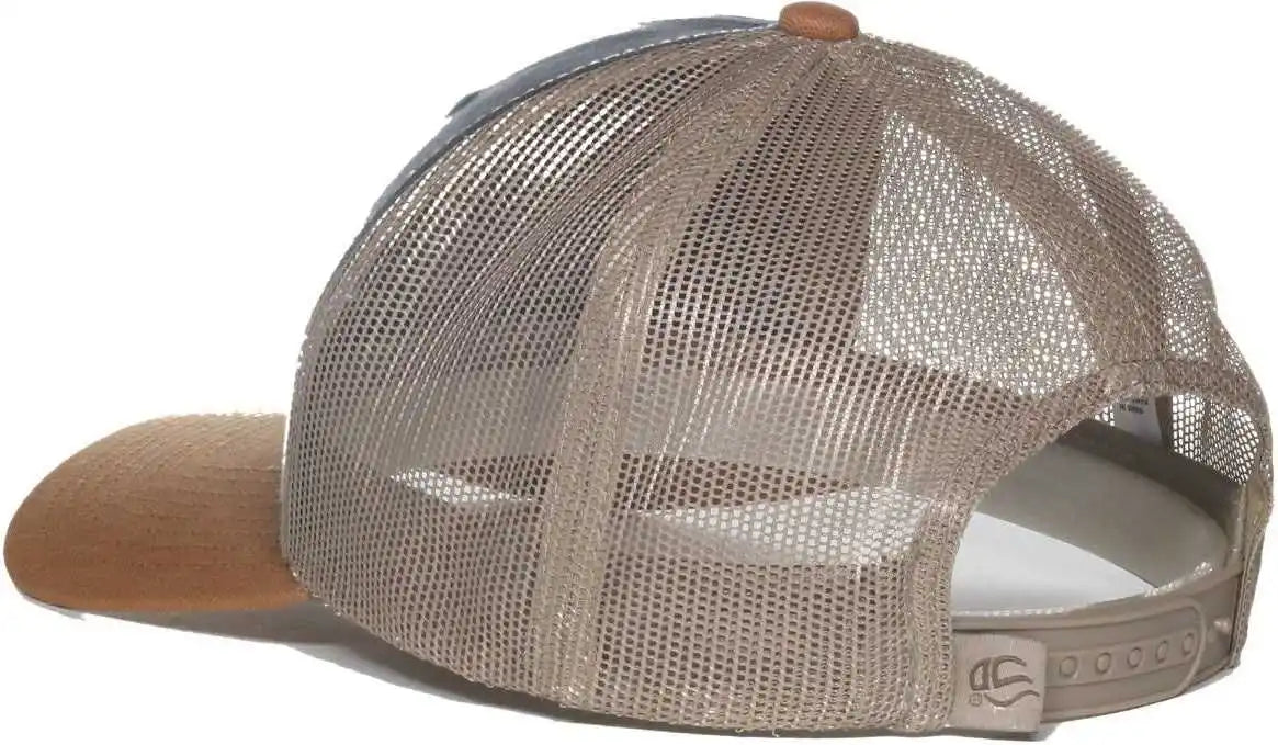 Oc Sports Hpd-615m Premium Rugged Camo Trucker Cap - Navy Khaki Brown - Osfm