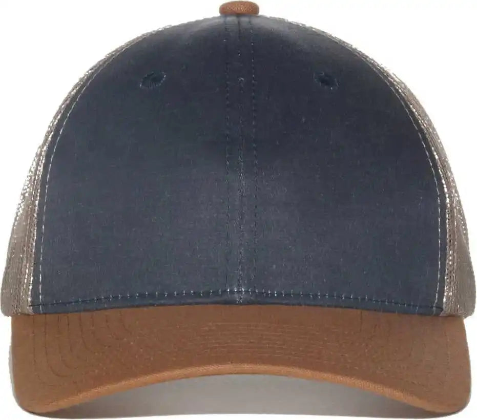 Oc Sports Hpd-615m Premium Rugged Camo Trucker Cap - Navy Khaki Brown - Osfm