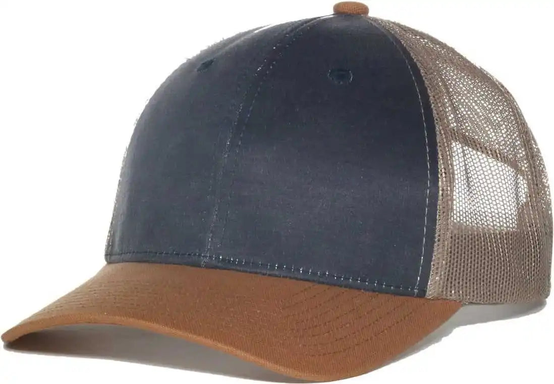 Oc Sports Hpd-615m Premium Rugged Camo Trucker Cap - Navy Khaki Brown - Osfm