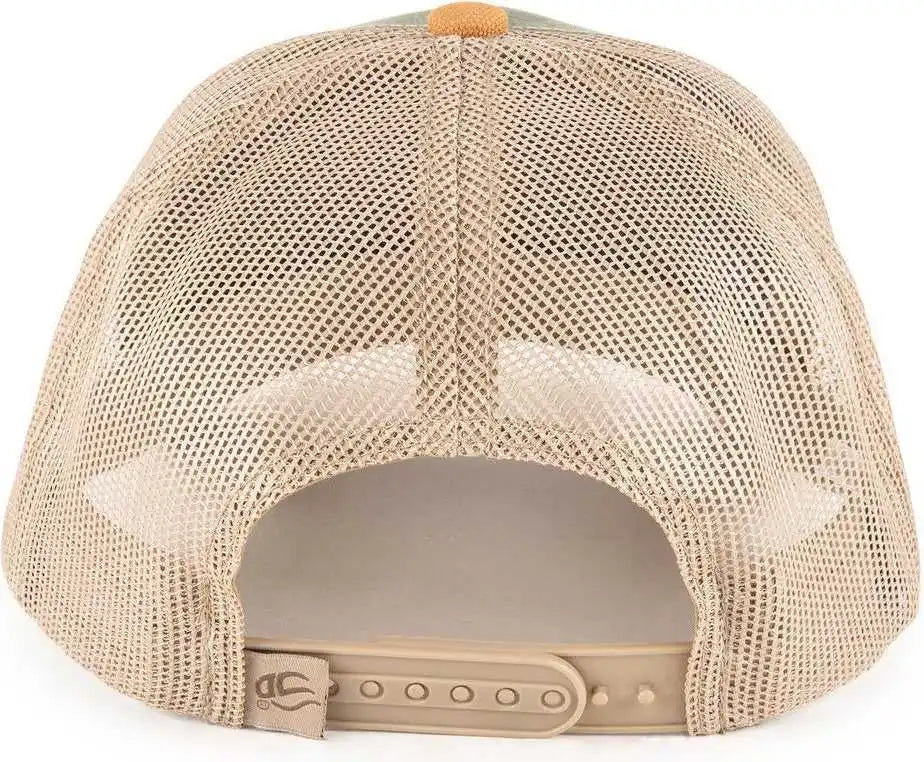 Oc Sports Hpd-615m Premium Rugged Camo Trucker Cap - Olive Khaki Brown - Osfm