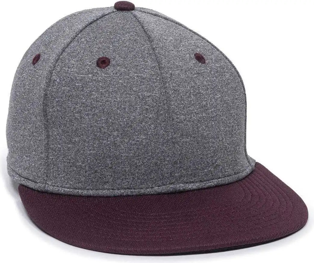 Oc Sports Hth25 Flexible Fitting Cap - Heathered Gray Maroon - Dark / 6 3/8’’ - 3/4’’