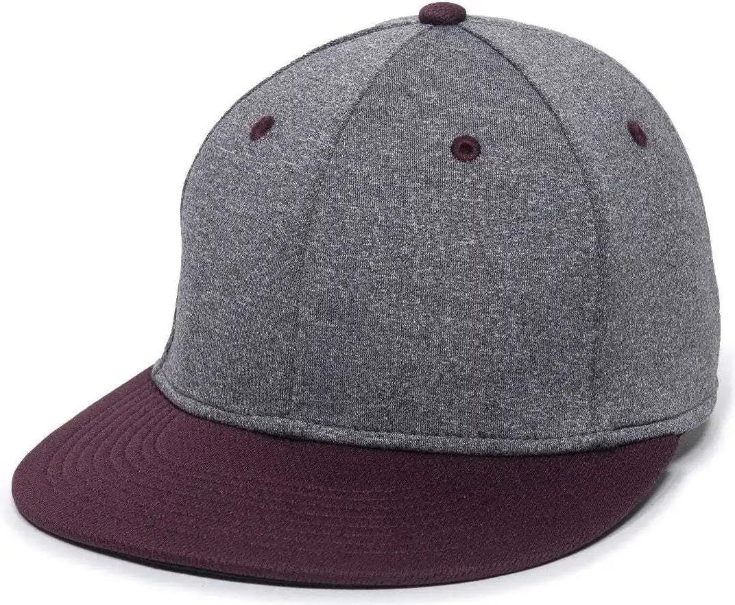 Oc Sports Hth25 Flexible Fitting Cap - Heathered Gray Maroon
