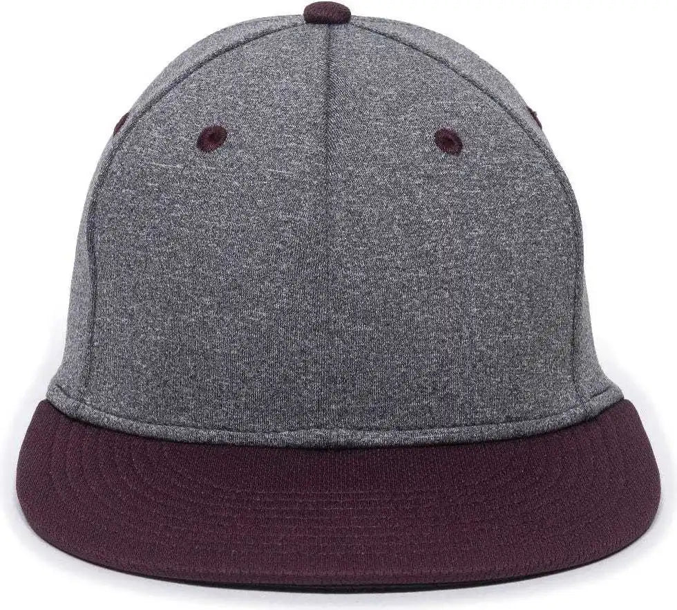 Oc Sports Hth25 Flexible Fitting Cap - Heathered Gray Maroon