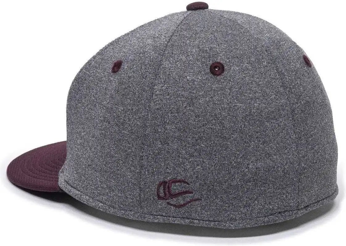 Oc Sports Hth25 Flexible Fitting Cap - Heathered Gray Maroon