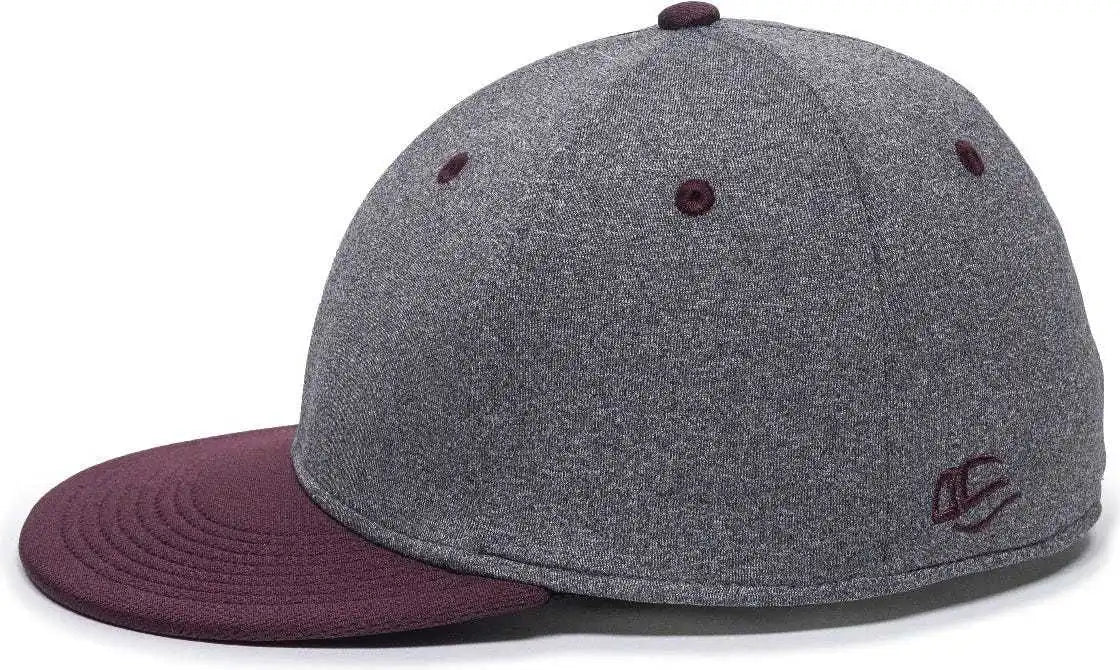 Oc Sports Hth25 Flexible Fitting Cap - Heathered Gray Maroon