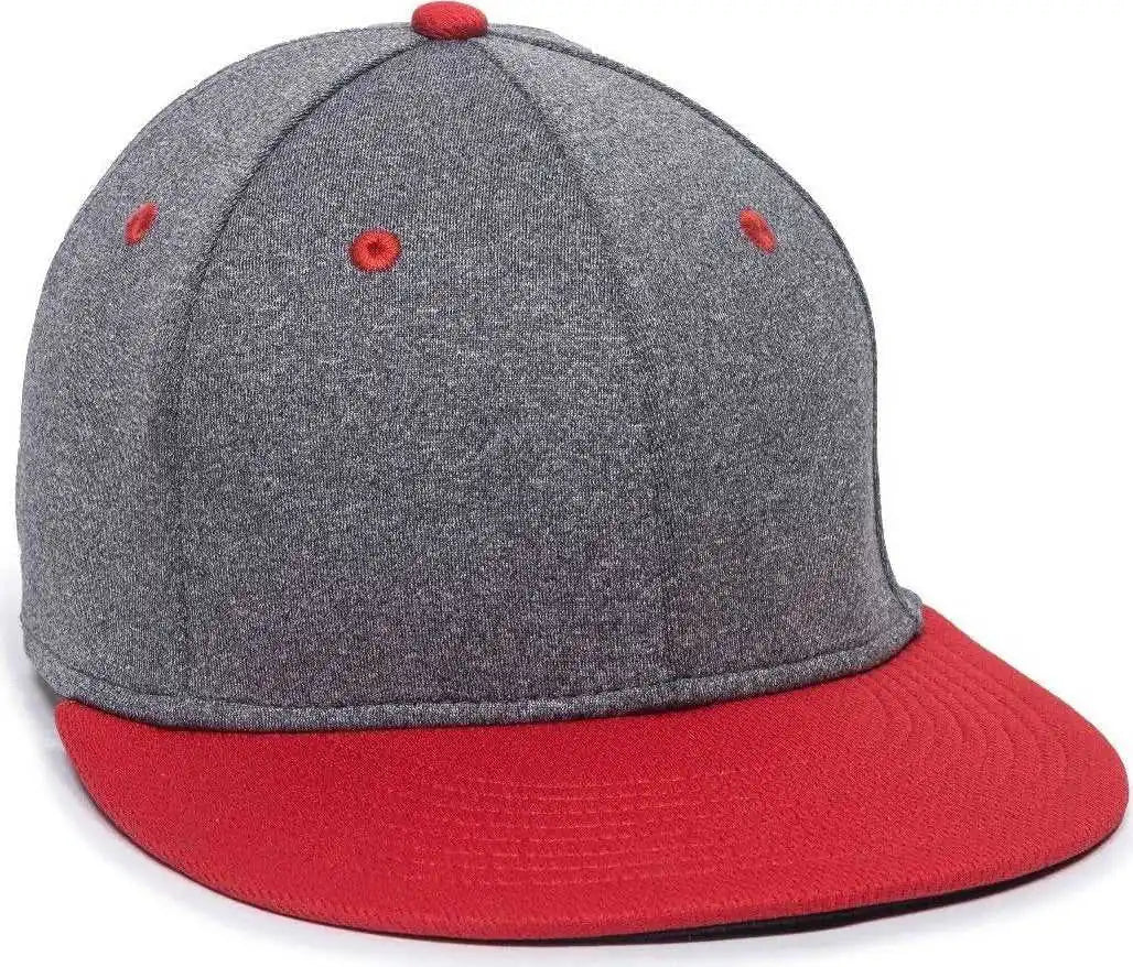Oc Sports Hth25 Flexible Fitting Cap - Heathered Gray Red - Dark / 6 3/8’’ - 3/4’’