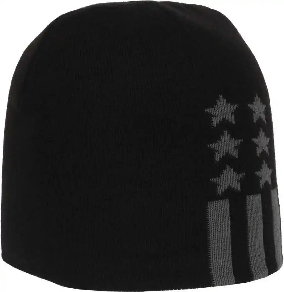 Oc Sports Kn-star01 Patriotic Beanie - Black - one Size Fits Most