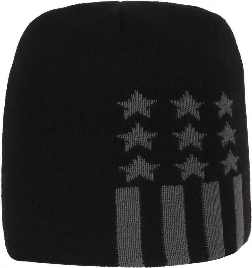 Oc Sports Kn-star01 Patriotic Beanie - Black - one Size Fits Most