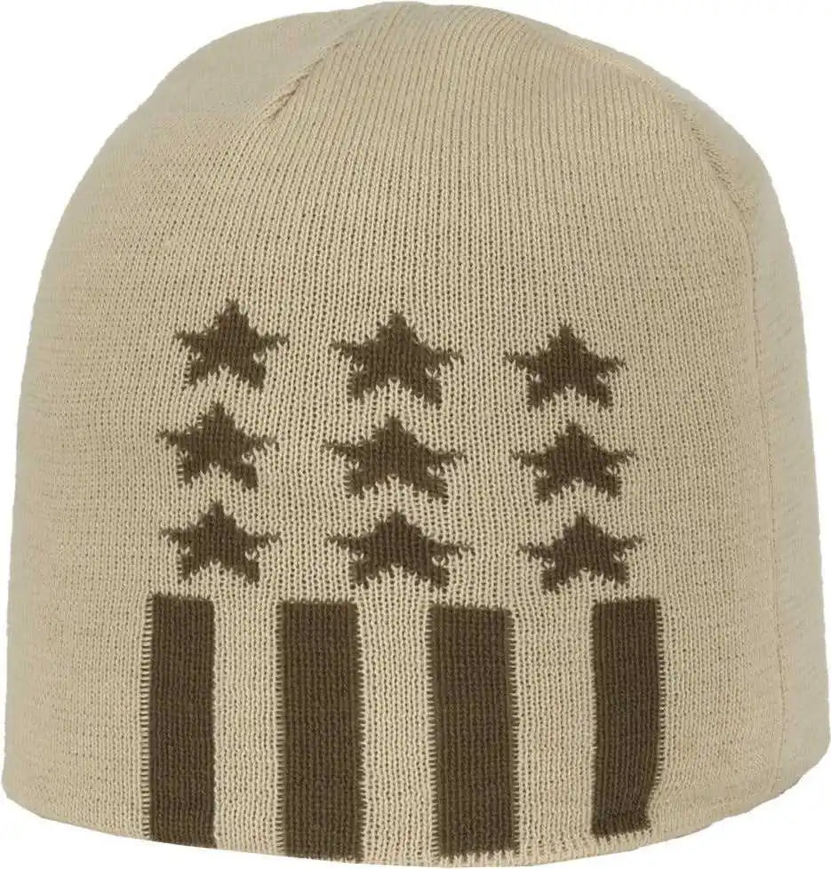 Oc Sports Kn-star01 Patriotic Beanie - Khaki - one Size Fits Most