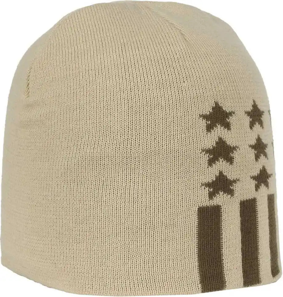 Oc Sports Kn-star01 Patriotic Beanie - Khaki - one Size Fits Most