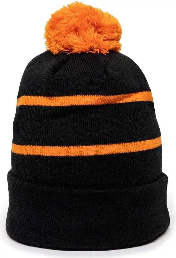 Oc Sports Knf-100 Acrylic Knit Watch Cap Beanie - Black Orange - one Size Fits Most