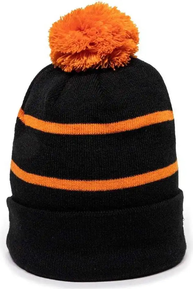 Oc Sports Knf-100 Acrylic Knit Watch Cap Beanie - Black Orange - one Size Fits Most